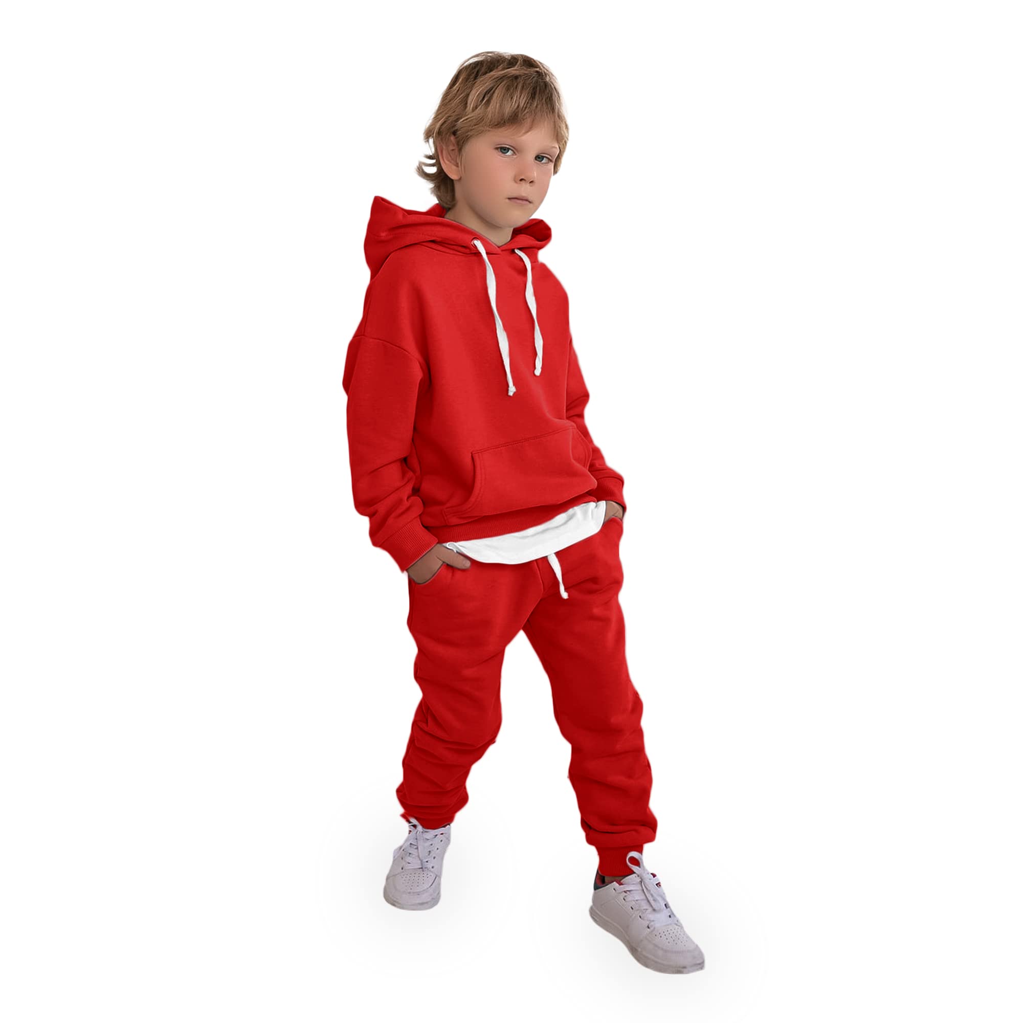 NOTWILDUnisex Boys & Girls cotton fleece Pullover 2 Piece Hoodies and Sweatshirt Outfit Set Jogging Tracksuit|||Pack of 1