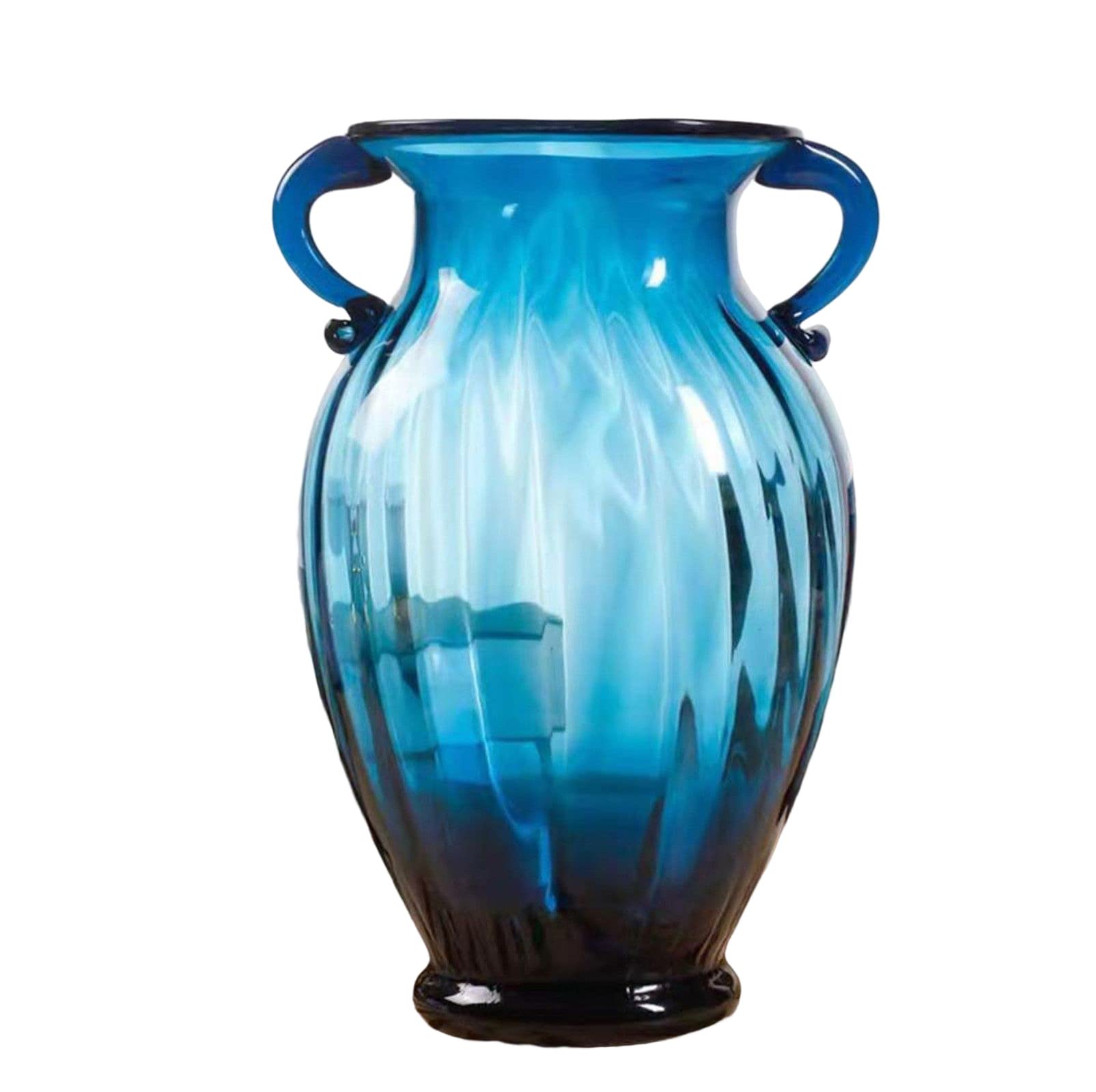 asdchZen Blue Vase, Glass Vase Tall Vases Large Flower Vase Small Vase Amphora For Hydroponics, Fresh Flowers, For Home Room Decor,Blue-15 * 30.5CM
