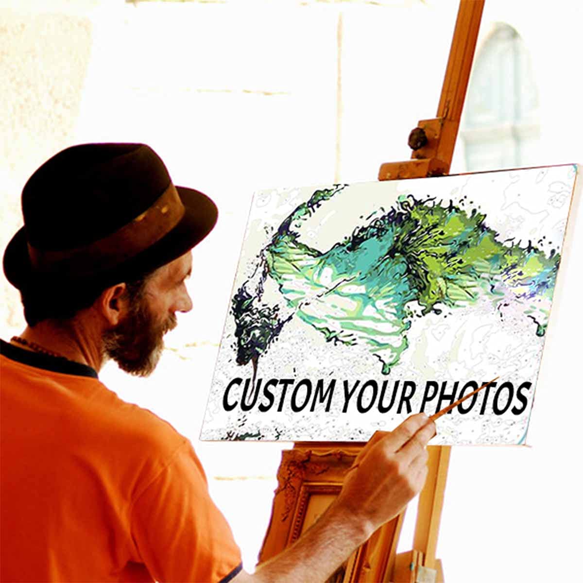 TEMEITE Personalised Paint by Numbers for Adults - Custom Photo Canvas
