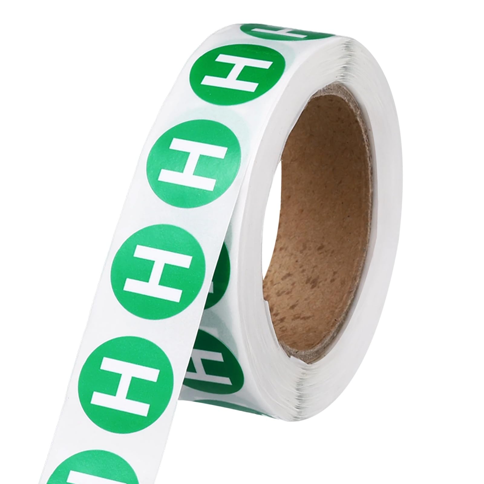 PATIKIL 0.6" Letter Stickers, 600Pcs Alphabet Stickers Letter H Round Labels Small Vinyl Self Adhesive Label Circle Decals 1 Roll Capital Initial for Office Home Organize Inventory, Green — image 1
