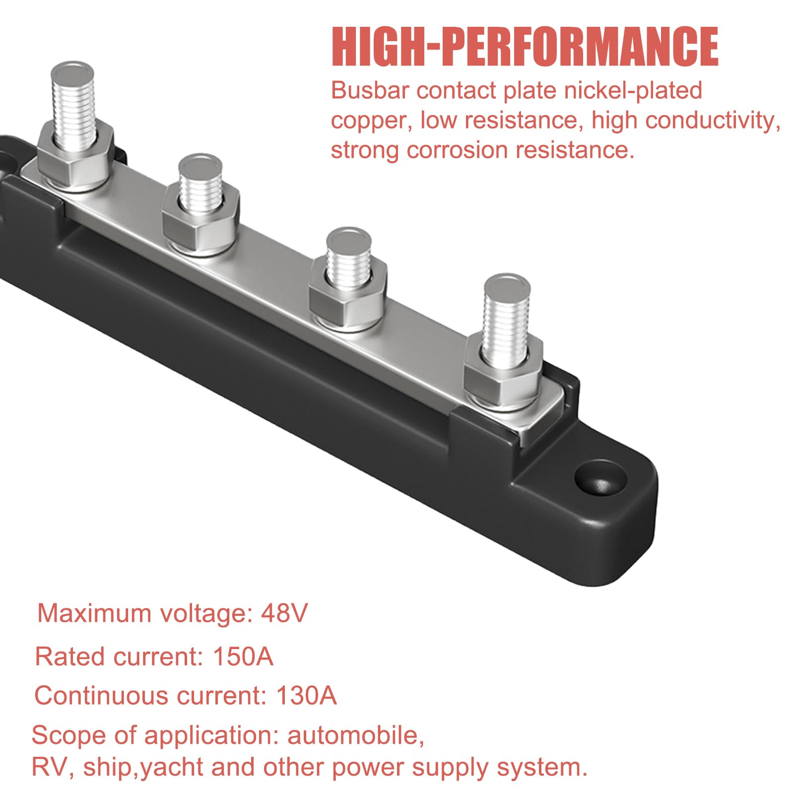 Borne De Raccordement Bloc De Distribution électrique 150A - Lot De 2 Barres Omnibus Avec 12 Boulons M6 - Pour Voiture/camping-car Barre De Distribution 12 Volts