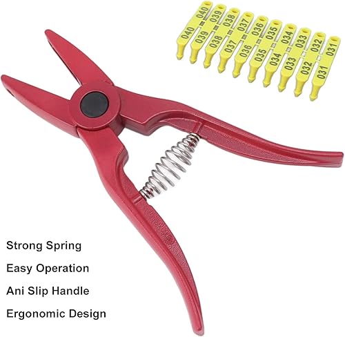 Miniatura 3 de Alicates de etiqueta de oído para ganado, aplicador animal, herramienta de etiquetado para cerdos, ovejas, cabras, ganado