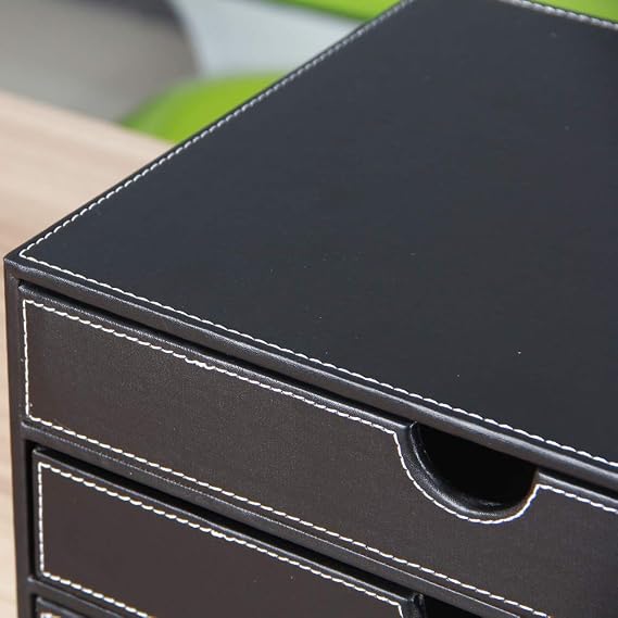 Leather Desk Organizer A4 Contract Document Stackable Tray