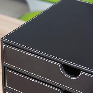 Leather Desk Organizer A4 Contract Document Stackable Tray
