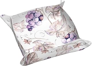 Beautiful Grape Leaves Print Valet Tray, Dresser Nightstand Organizer Desktop Storage Organizer, for Men Women Home Office