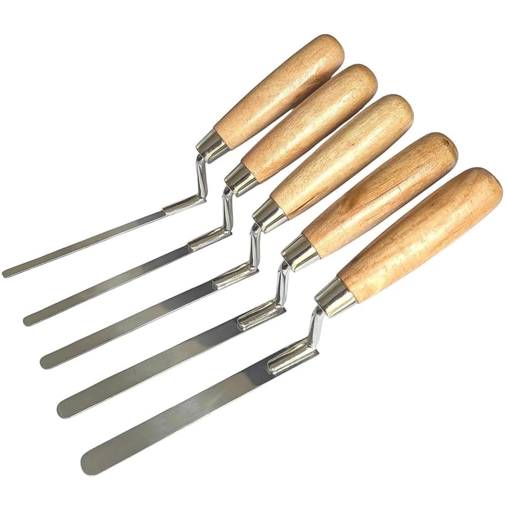 galvanisierte Kelle und 5 Edelstahllöffel-Set für Mauerwerksfugen, Fugenreparatur und Maurerarbeiten – Größen 6-14 mm