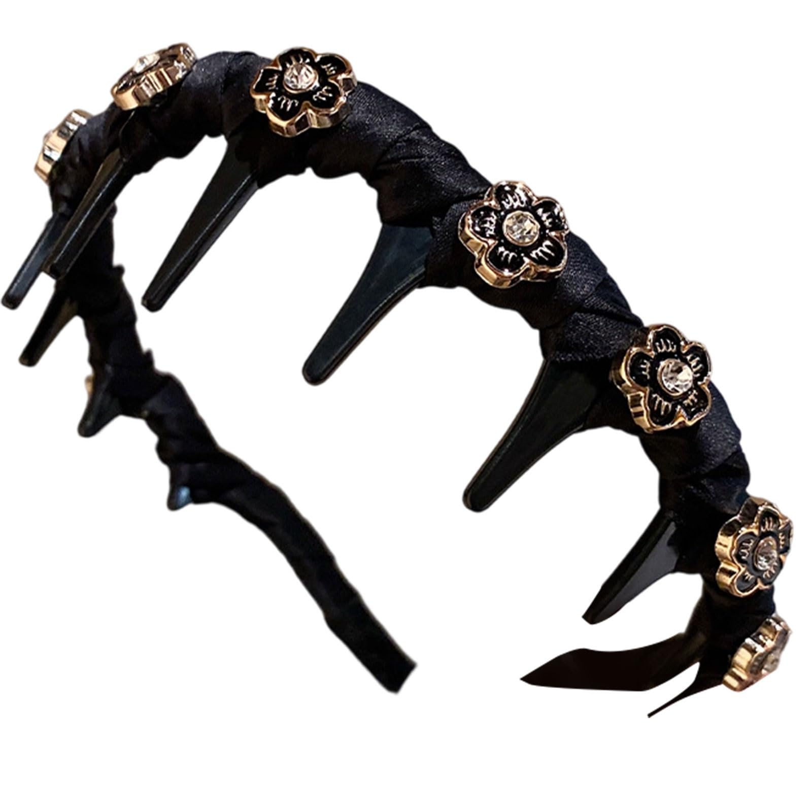 YUXITA Rhinestones High Skull Hairband NonSlip Elegant Hairband With Strong Teeth Grip For Women Girl Party Wedding Daily Use