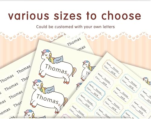 Miniatura 9 de Etiqueta adhesiva con nombre para niños, impermeable, etiquetas impermeables para biberones, etiquetas multiusos, etiquetas de nombre para la