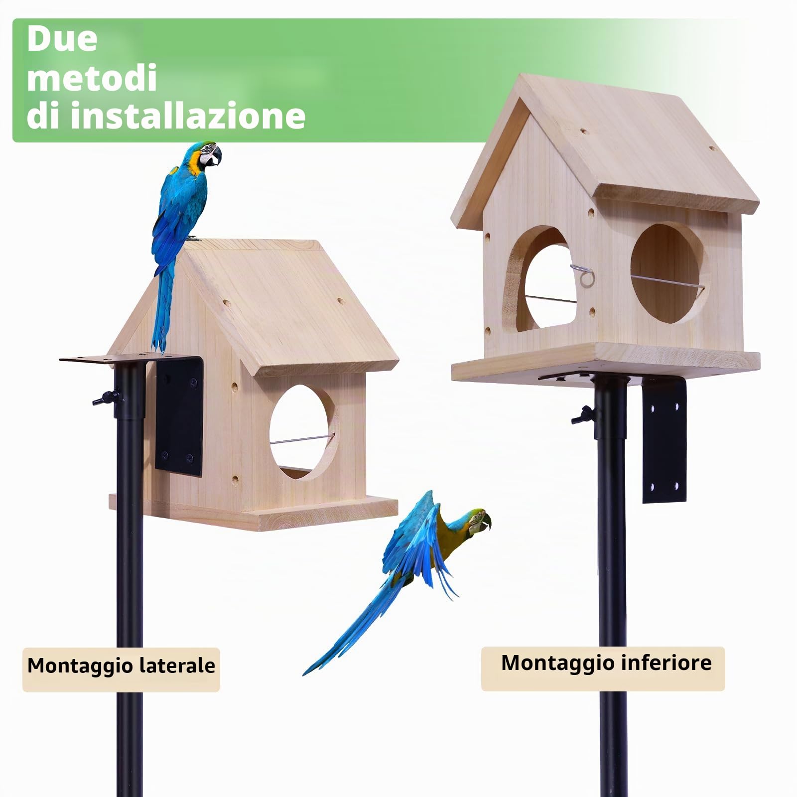 Urban Deco Set di supporto per mangiatoia per uccelli, 203 cm, regolabile, colibrì, asta di supporto, supporto universale con 5 rebbi per esterni, cortile, nero (senza casetta per uccelli)