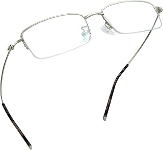 LifeArt Alloy Semi-Rimless Reading Glasses,Blue Light Blocking Glasses, Anti Eyestrain, Computer Gaming Glasses, TV Glasses for Men, Anti Glare (Silver, +1.25 Magnification)
