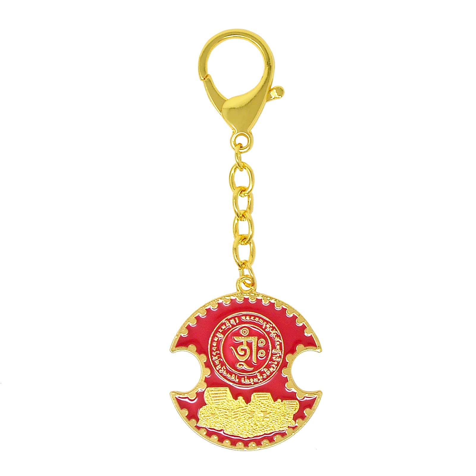 Juanxian Unisex Gold Fengshui Wealth Lock Amulet Keychain W4951