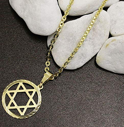 Kit Pingente Estrela de Davi com Corrente Cadeado Folheado a Ouro 18k