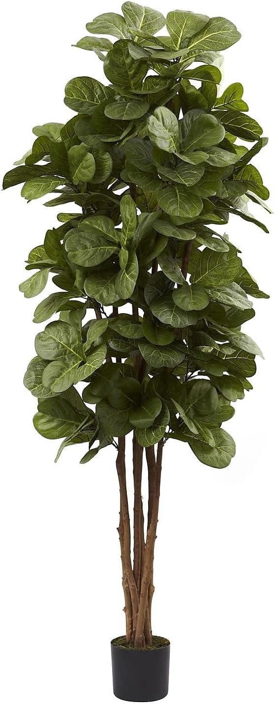 6ft Fiddle Leaf Fig Artificial Tree with 6 Natural Trunks, 270 Lush Green Leaves