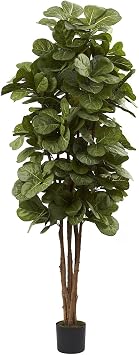 Nearly Natural 6 ft Artificial Fiddle Leaf Fig Tree with Nursery Pot