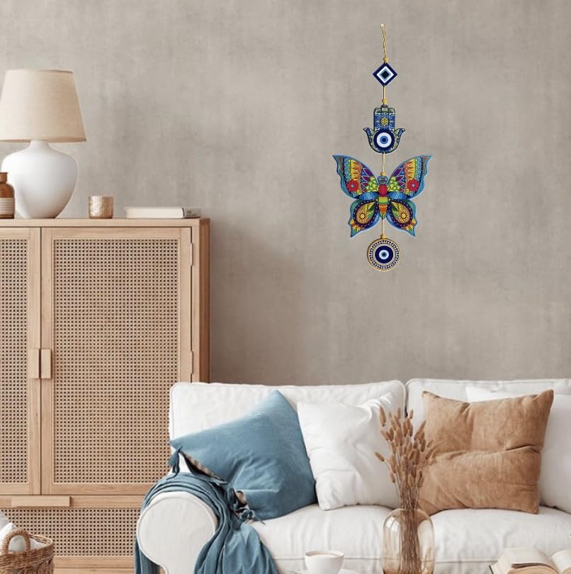 Image of createcrafts Evil Eye Wall Hanging Decoration for Home Decor| Living room wall Decor items | Door hanging | House warming gifts new home