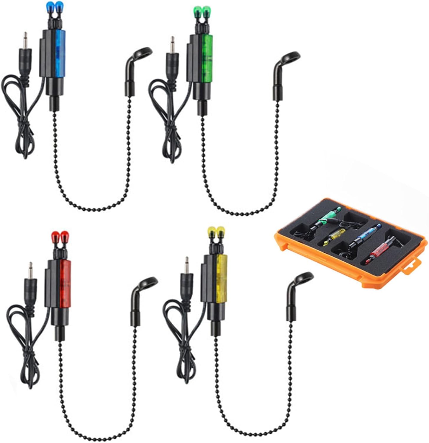 4Pcs Fishing Rod Alarm Tool Accessories Swingers Sensitive Alarm Hangers Bobbins Bites Alarms Fishing Bites