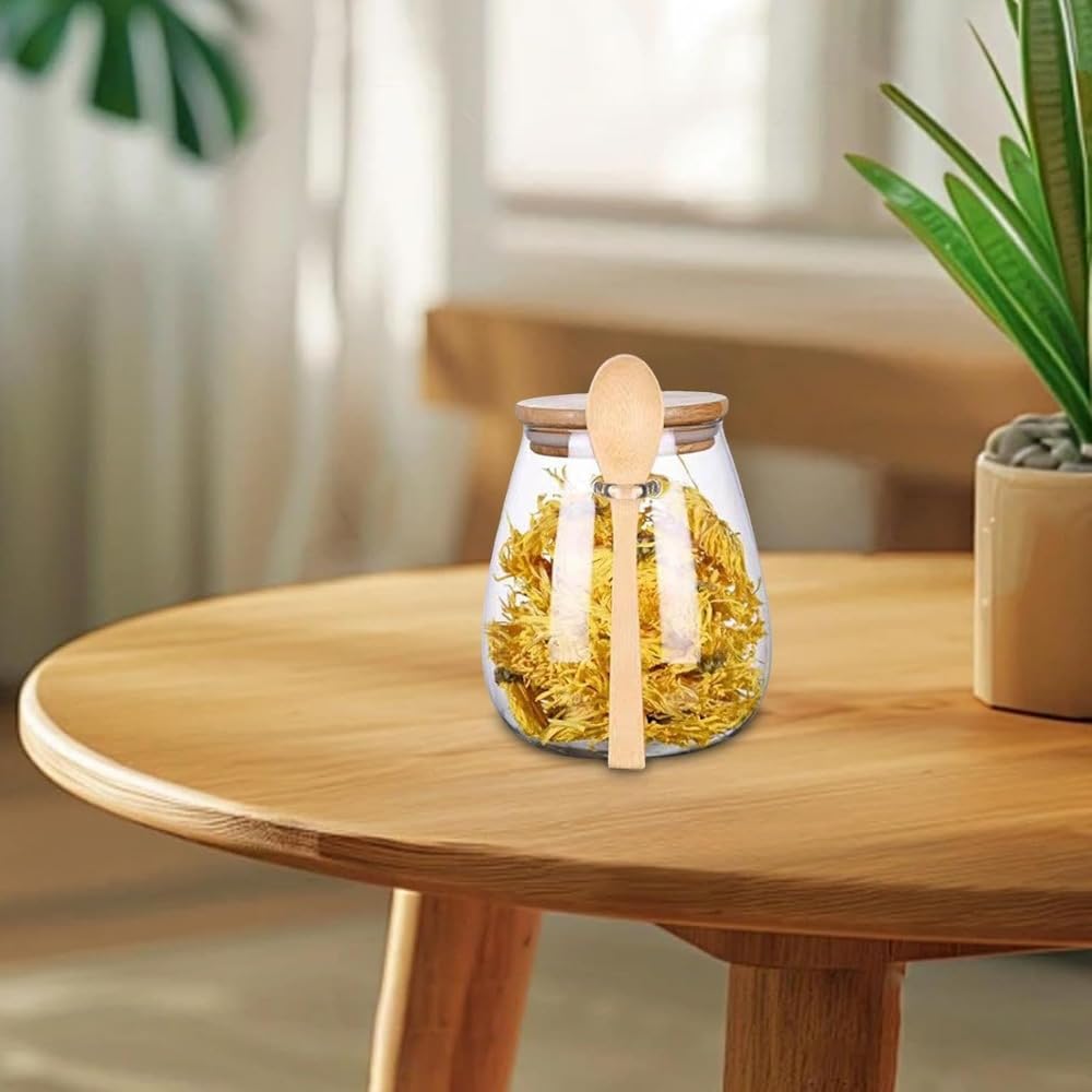 Amazon｜蓋とスプーン付きガラス瓶、スプーン付き瓶,保存キャニスター