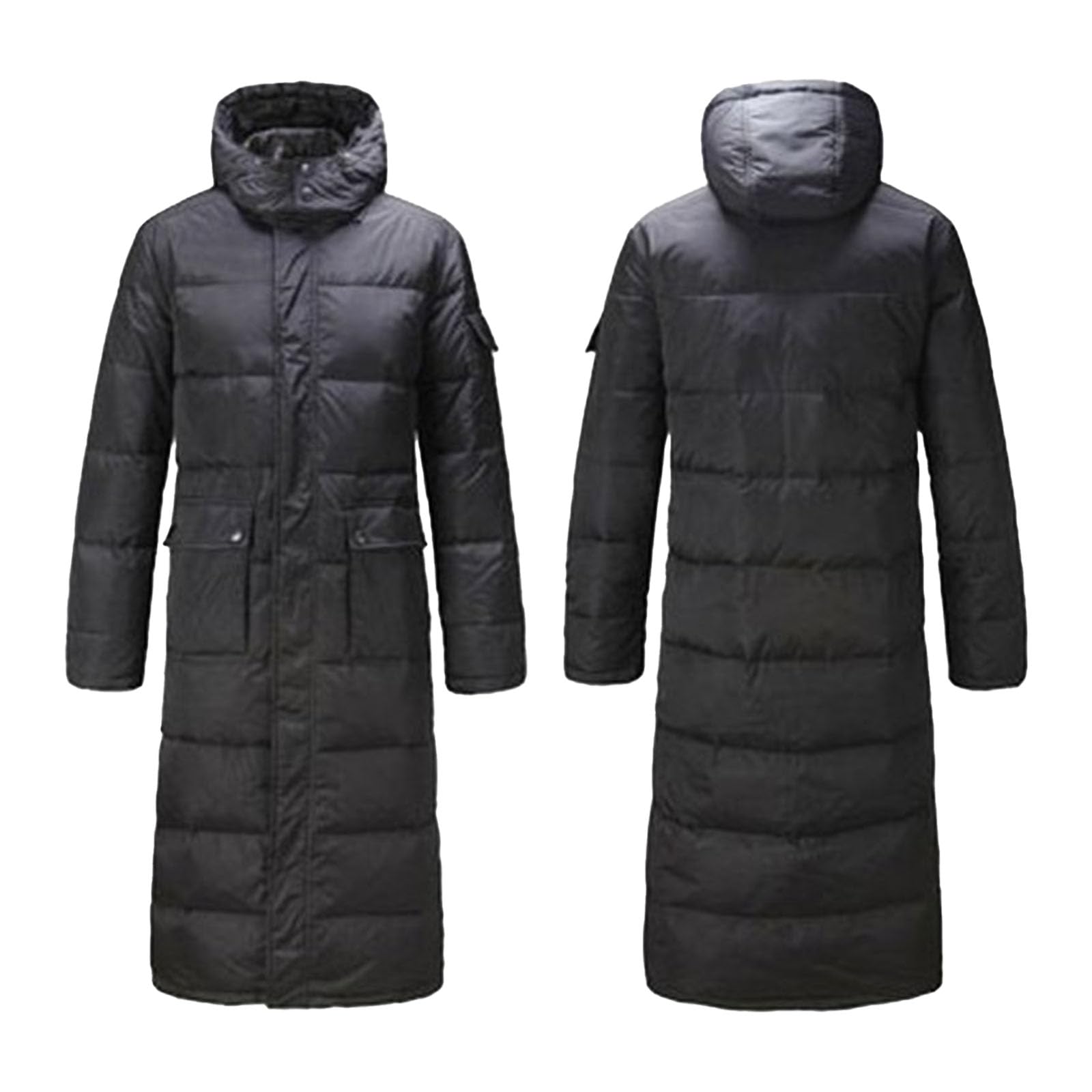 Piumino invernale da uomo classico antivento rimovibile con cappuccio lungo piumino invernale cappotto capispalla freddo