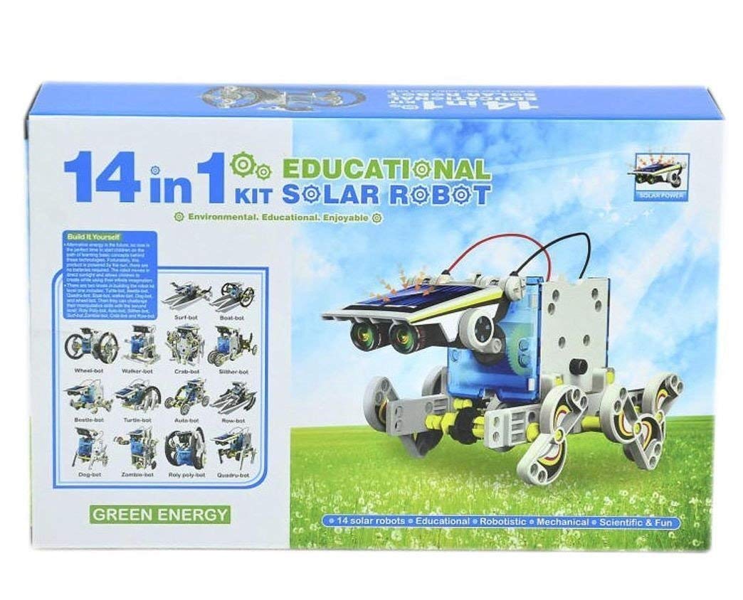Sk Toy Zone 13-in-1 Solar Educational Robot Kit Toys - Powered by The Solar Energy - Building Kit DIY Assembly Battery Operated Robotic Set - for Kids, Children & Girls
