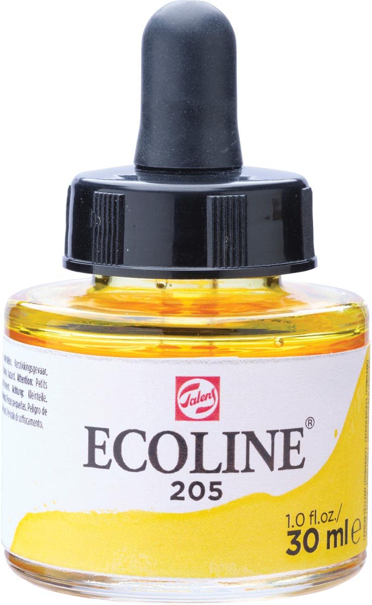 ?????????(Talens Japan) Tarens T1125-2051 Eco Line Color Ink, 1.0 fl oz (30 ml), Set of 3, Lemon Yellow