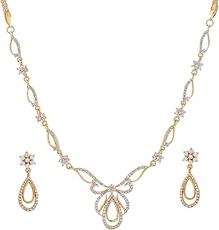 Jewellery Sets for Women Gold Plated Bridal Necklace Jewellery Set with Earrings