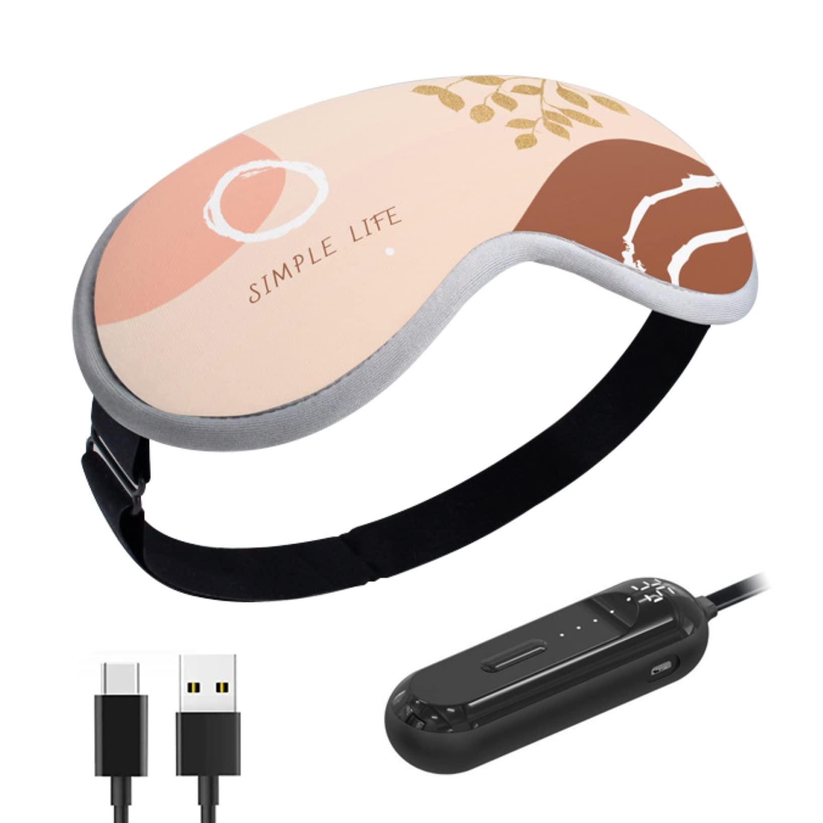 USB Rechargeable Multifunctional Heated Eye Mask with 3 Heat Settings 3D Contoured Eye Massager for Dry Eyes Color