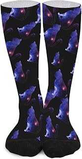 Space Galaxy Cat Tube Socks Printed High Stockings Cute Color Matching Socks Athletic Socks
