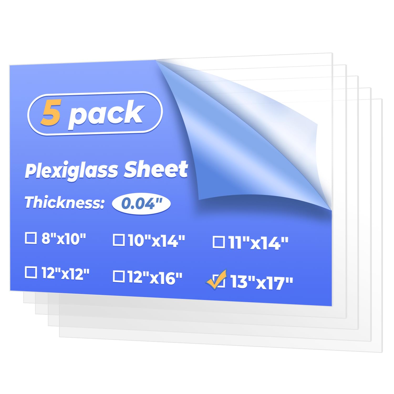 Clear Acrylic Sheets - 5 Pack, 1mm Thick -11