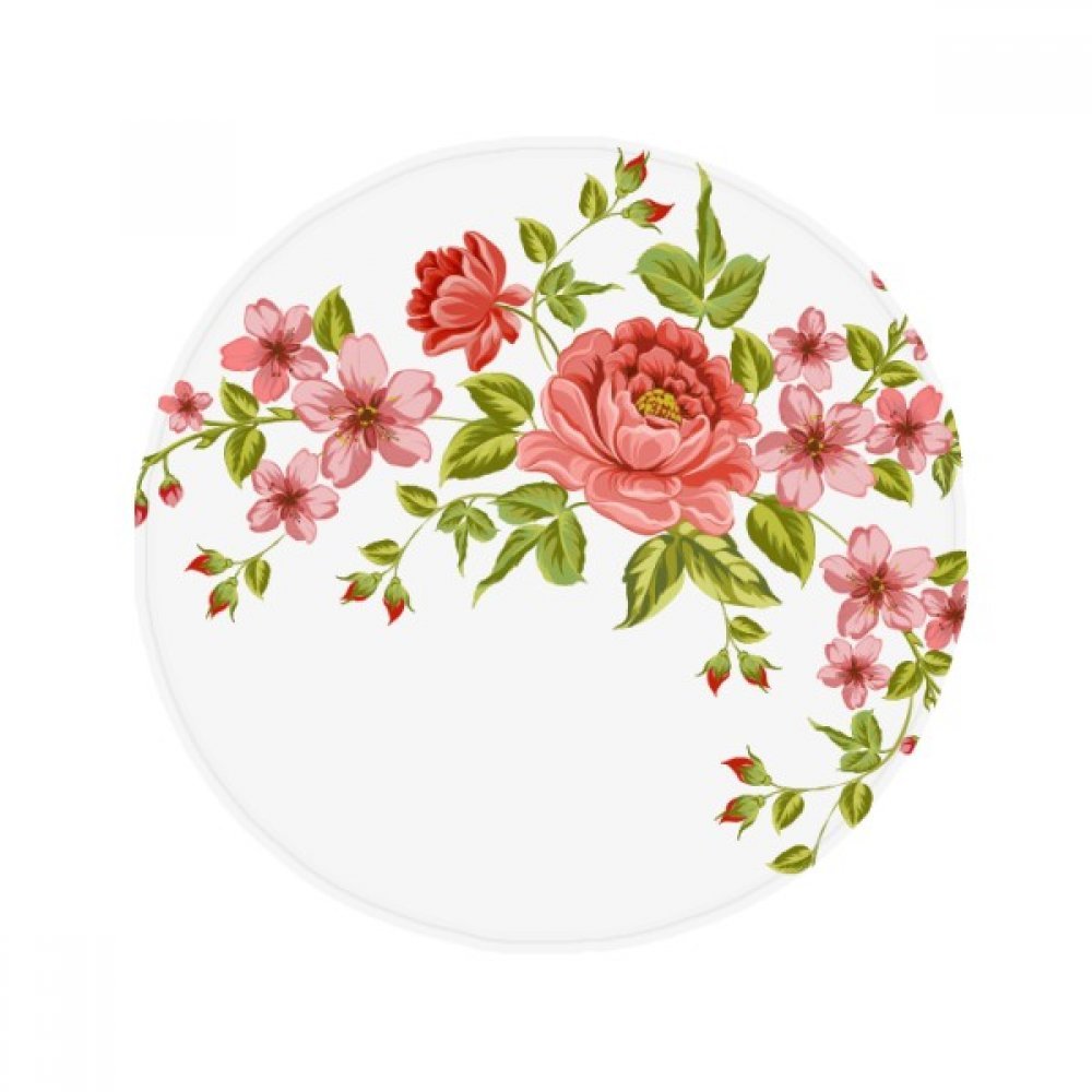 Tapis de cuisine rond floral roses rouges pour décorer votre salon