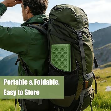 HOTUT Folding Sit Mat, Insulated Folding Foam Sit Mat, Ultralight XPE Foam Cushion, Waterproof, Durable and Lightweight Hiking Seat Pad, Essential Camping Accessories for Outdoor Travel Adventure