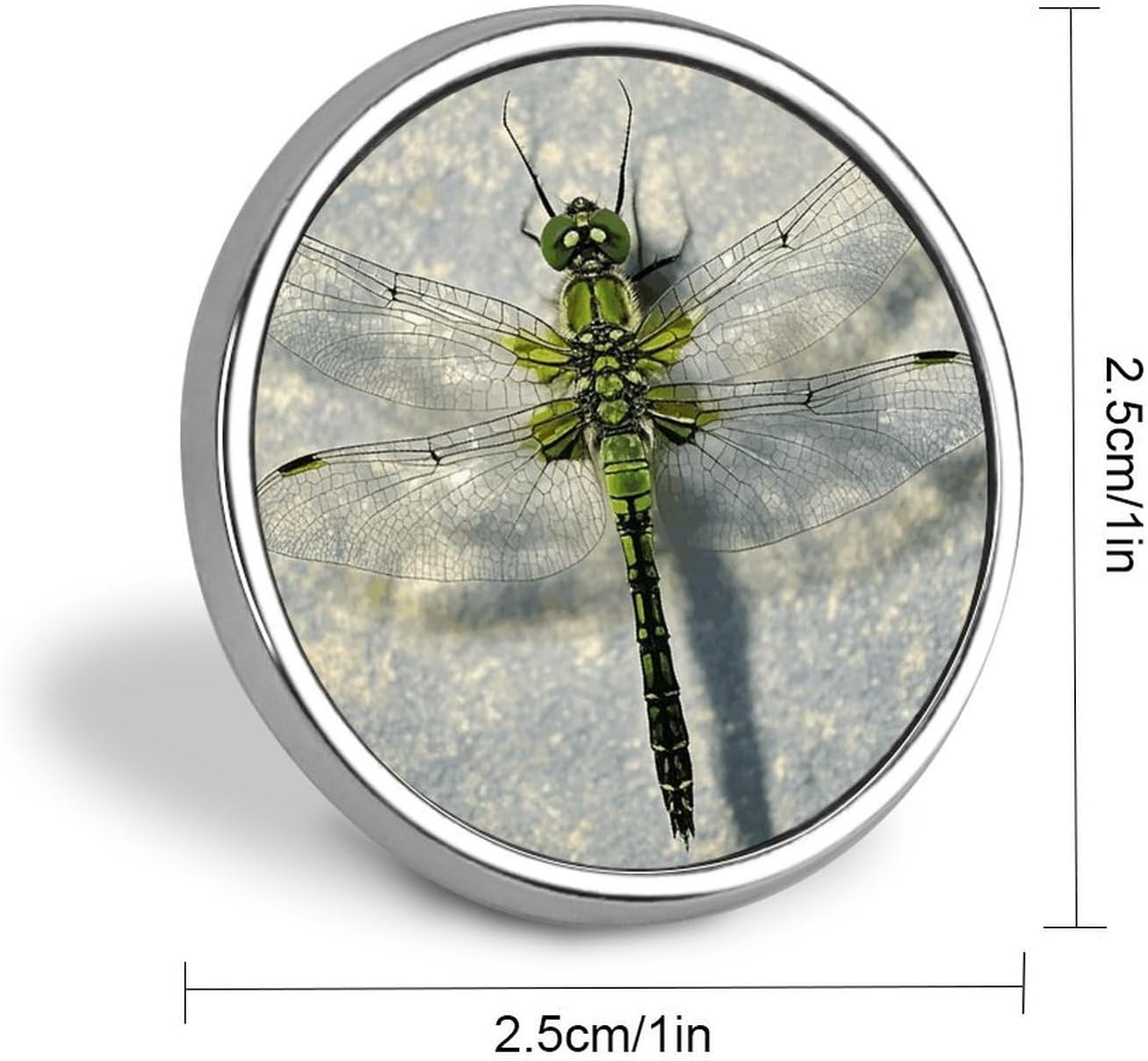 Dragonfly Drawing Lapel Pin Round Badge Brooch Pin for Clothes image 2