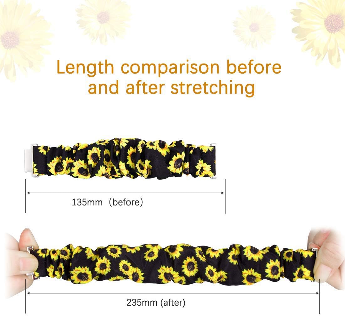 Compatible for Popglory 1.85 Smart Watch Band, Lamshaw Fabric Elastic Scrunchie Elastic Women Replacement Straps Compatible with Popglory, Ddidbi 1.85'' P66 Watch/TOOBUR IDW13 1.8 Watch/ ANDFZ 1.85'' CS08 Watch/LESHIDO 1.85'' T42Pro Watch / AMAZTIM M2, KOSPET Tank M2 1.85" Smart Watch image 5