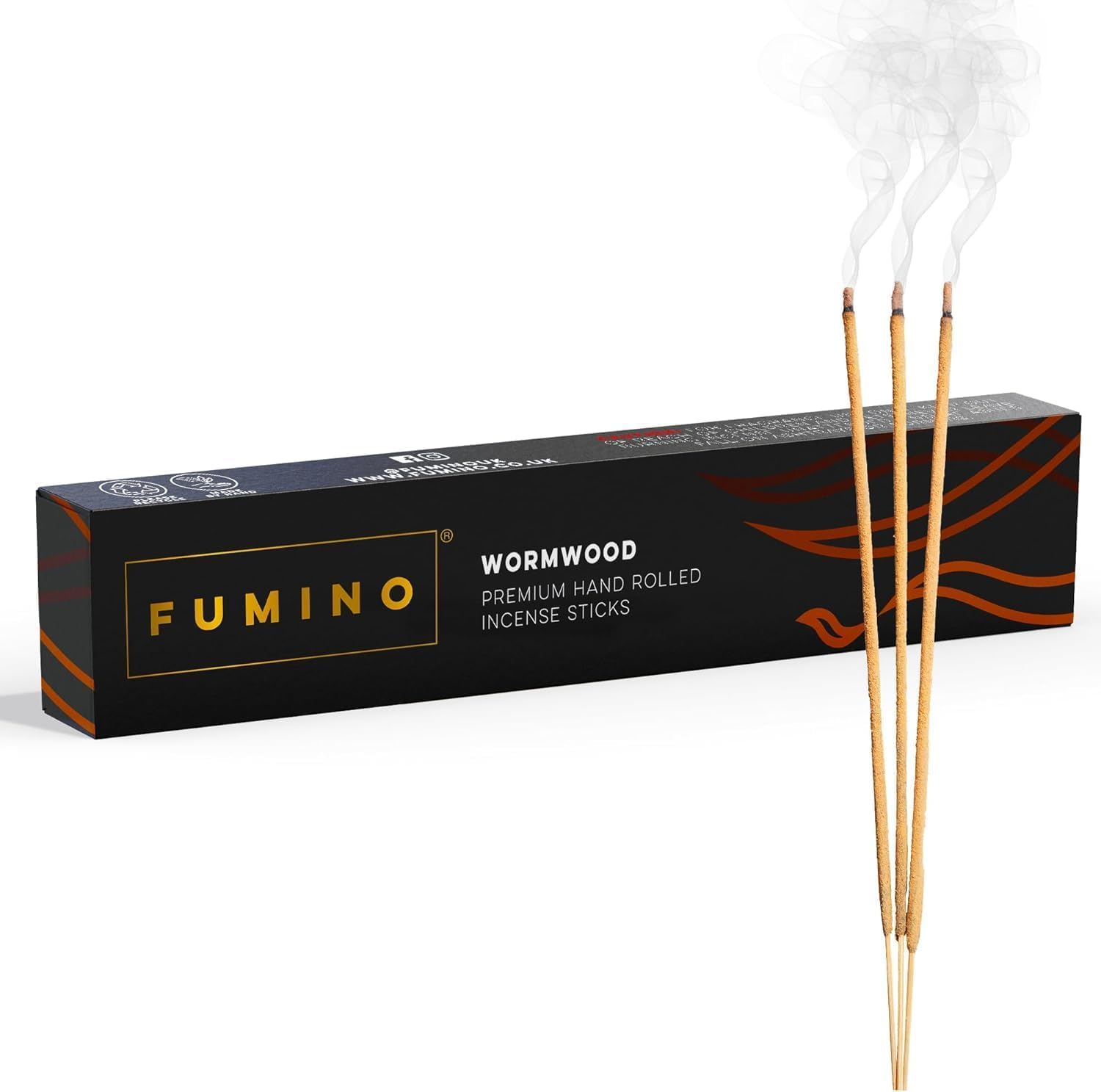 Fumino Black Fumino® Wormwood Fresh Handmade Incense Sticks 14 Per Box (15G) Masala Agarbatti Joss Scent Fragrance For Relaxation And Meditation, Home And House Decor