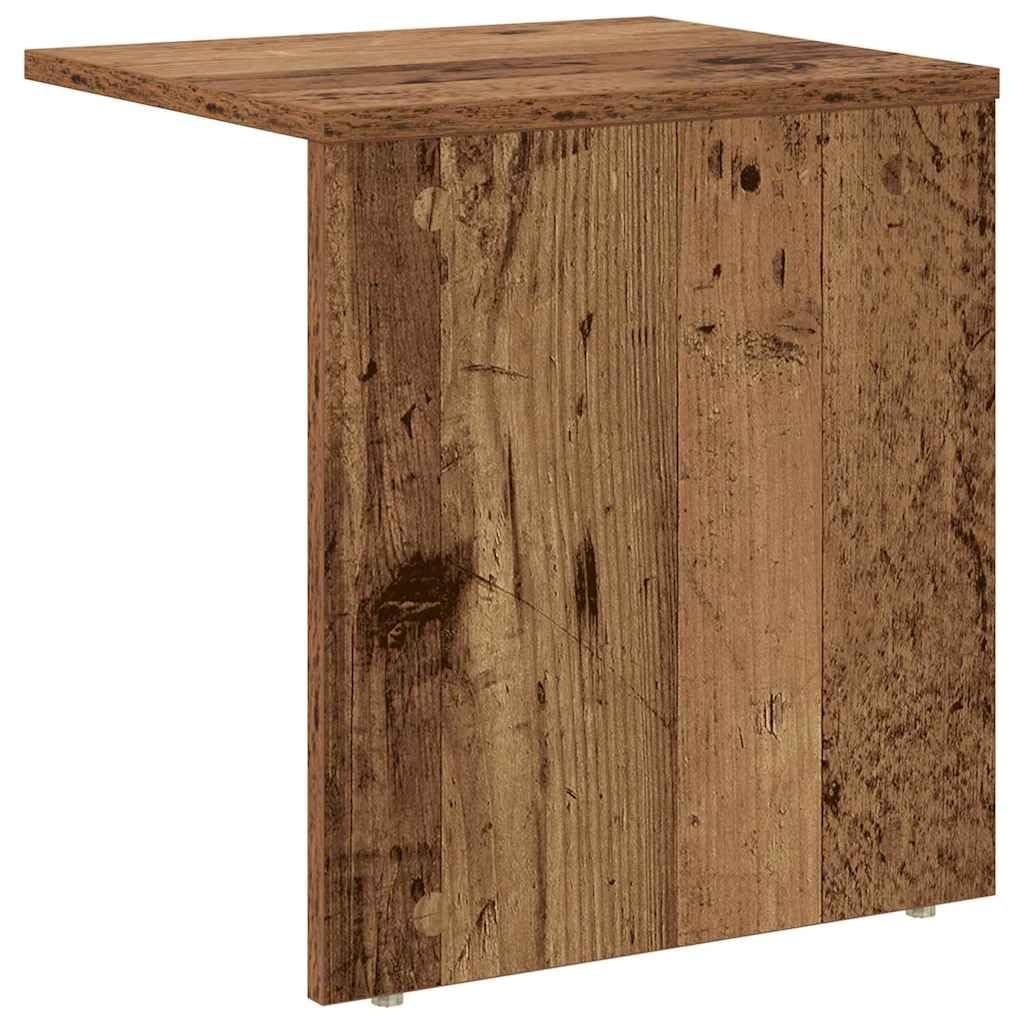 Mesa auxiliar con aspecto de madera antigua, 37 x 32 x 40 cm, moderna mesa de centro de madera con espacio de almacenamiento, mesita de noche pequeña para salón y dormitorio, mesa estable