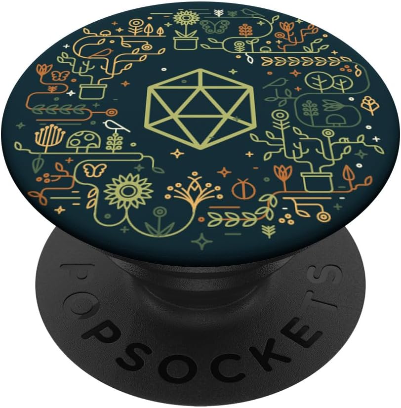Geeky D20 Dice Set Plants and Succulents Nerdy PopSockets PopGrip for MagSafe