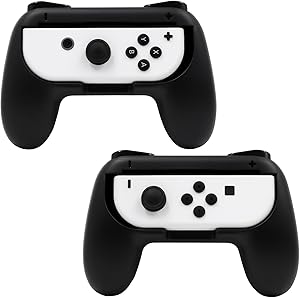 Uryxery Pack de 2 Grip Joy-Con Compatible con Nintendo Switch y Switch OLED, Soporte Ergonómico para Mandos Izquierdo y De…