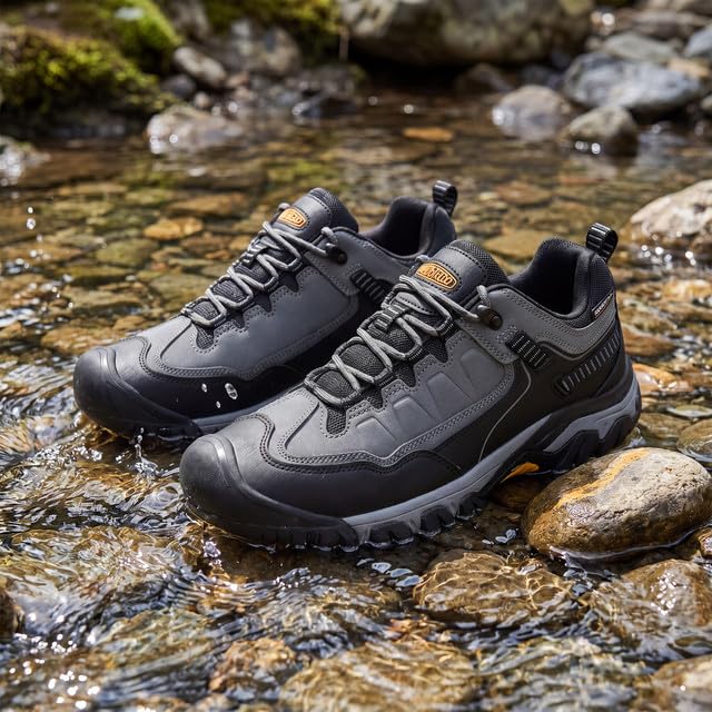 ARRIGO BELLO Wanderschuhe Herren Trekkingschuhe Outdoor Schuhe EU 41-46 | Verstärkte Zehenkappe,Knöchelschutz,Rutschfest,Atmungsaktiv,Für Kurze und Lange Wanderungen,Für Alle Jahreszeiten,Langlebig