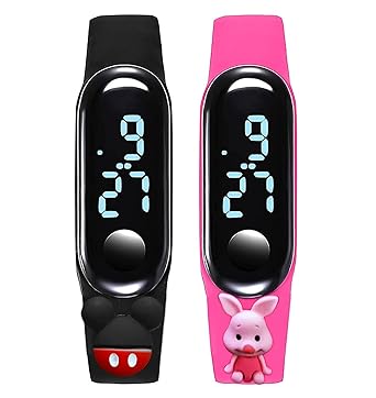 DRITON Combo Pack of 2 Cartoon Character LED Kids Watches for Boys & Girls