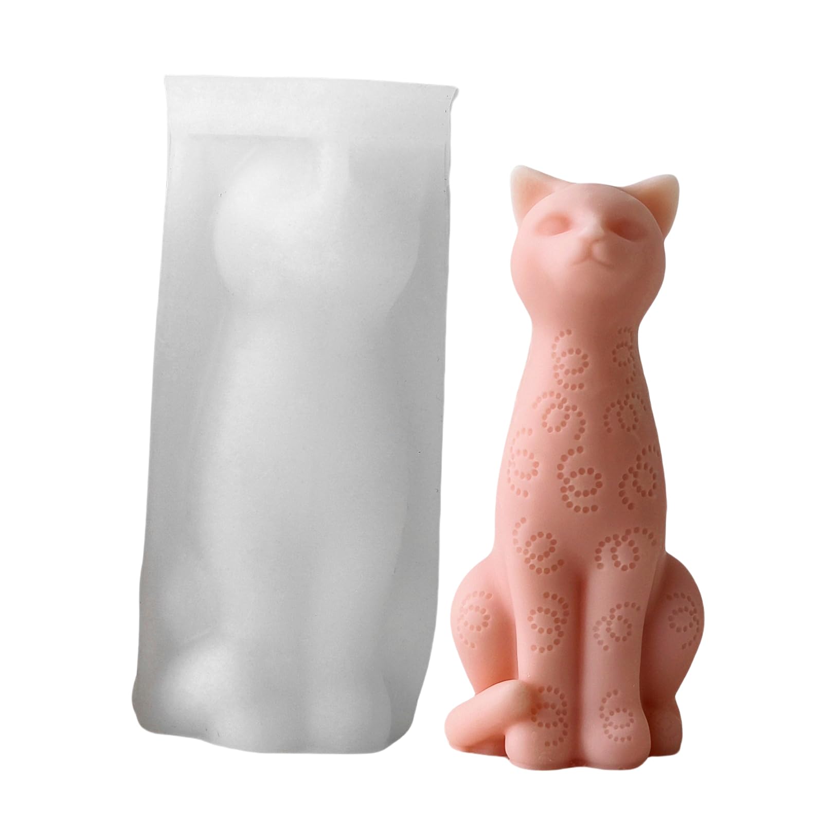 NEWFT 3D Sitting Cats Candle Gypsum Mold Practical Aromatherapys Silicone Desktops Ornament Mold Home Decoration