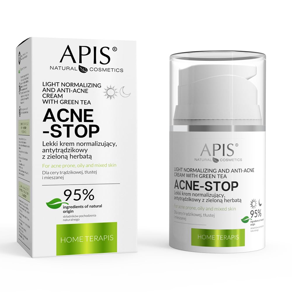 Anti-Acne Cream – Face Mask – Antibacterial Treatment – Moisturiser with Green Tea 50ml