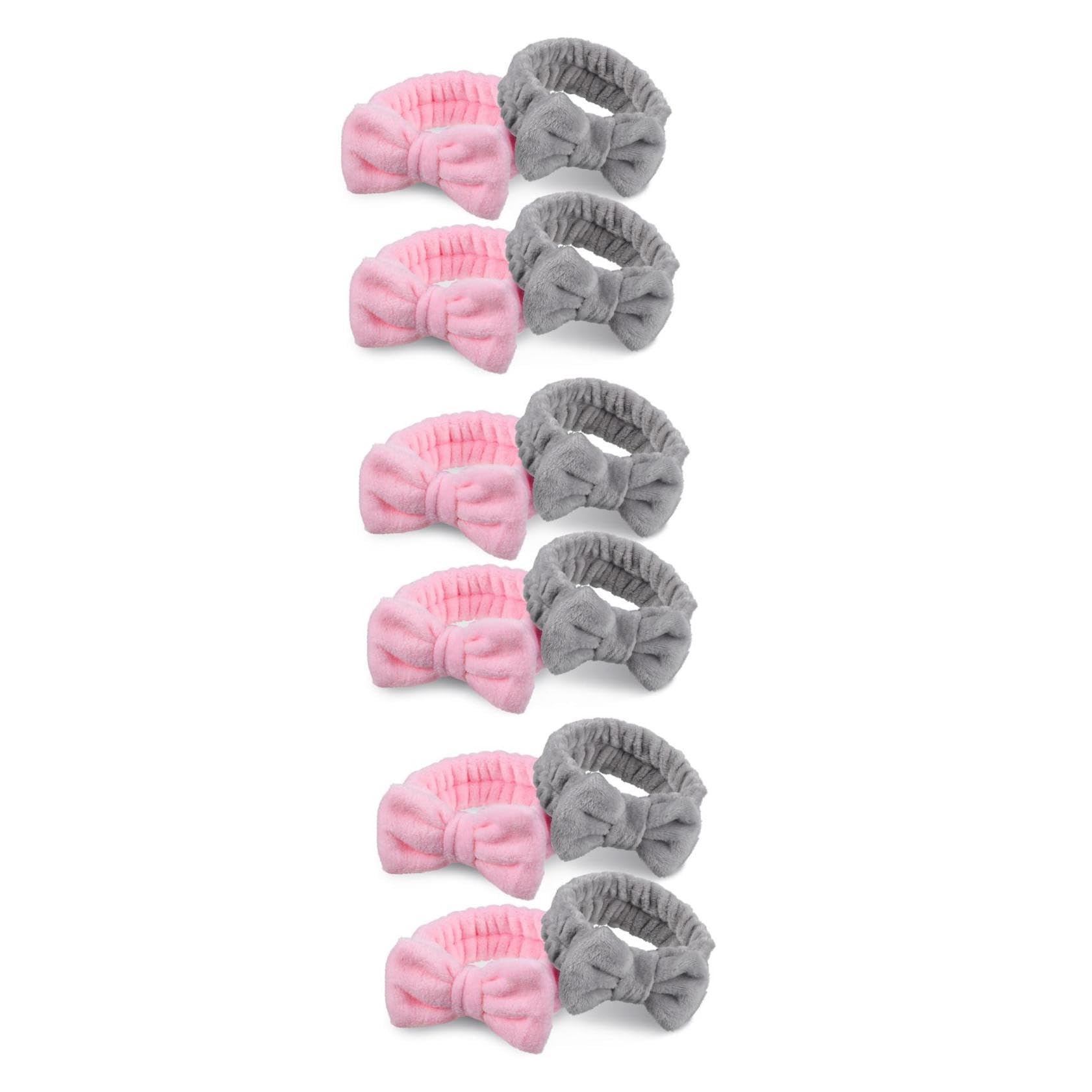 FRCOLOR 12pezzi Fasce Per Spa Headband Elastiche Per Makeup e Fasce Per Trattamenti Adatte Sport Grigie