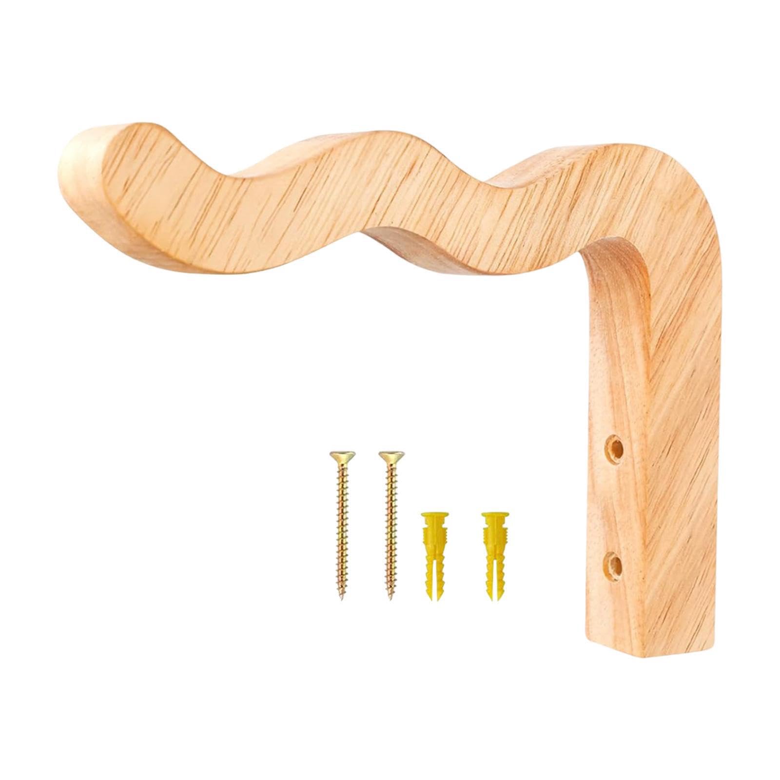 Pixzcsa Exceptional Hanging Plant Hook Indoor Heavy Duty Elegant Wave Shaped Wooden Wall Hook All Spaces Making Installation Convenient And Securely Holding