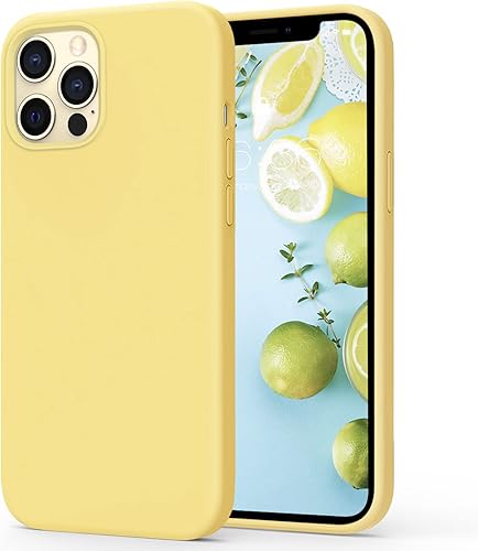 MILPROX funda de silicona compatible con iPhone 12 y iPhone 12 Pro (2020) con protector de pantalla, forro de paño de microfibra, funda de gel de