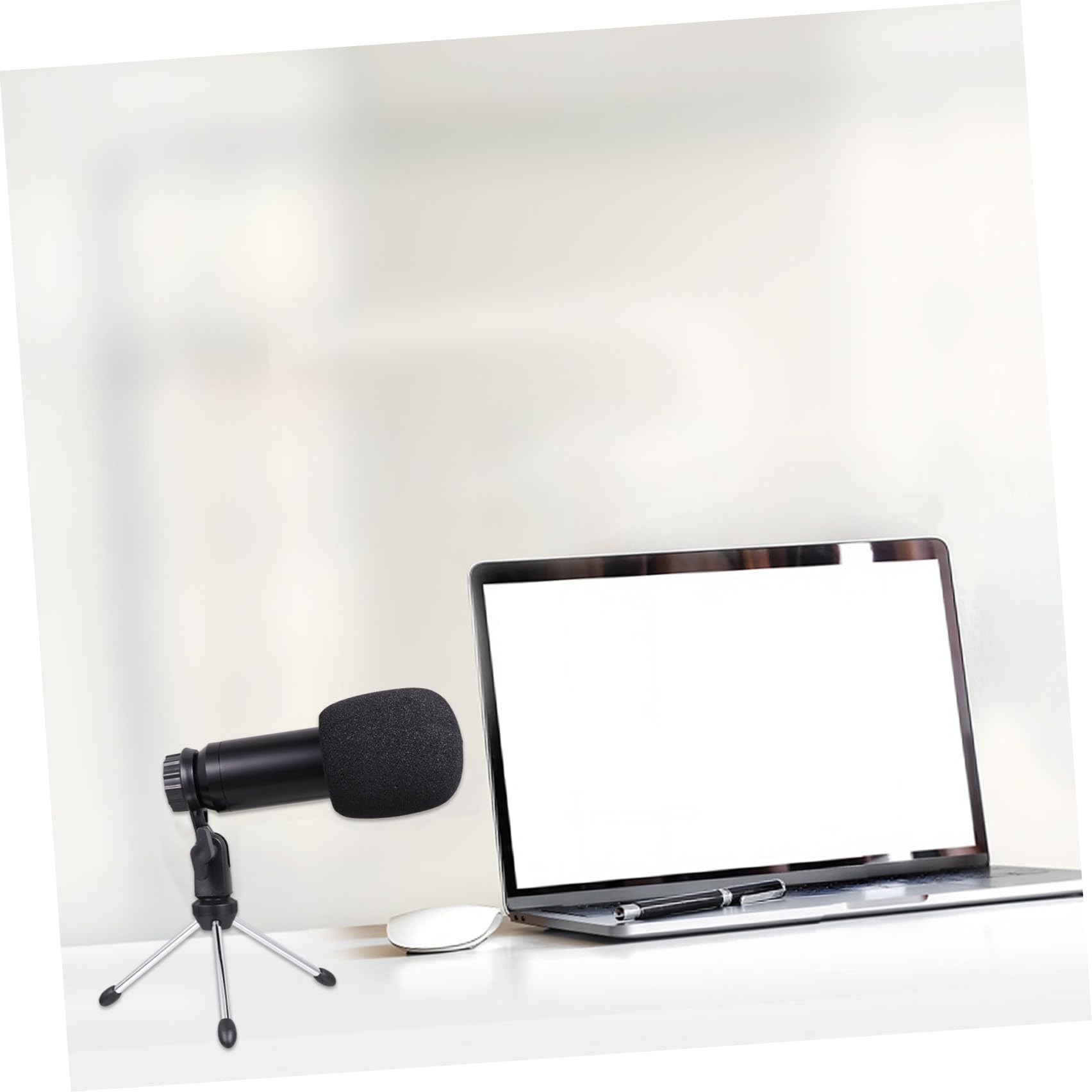1Satz USB Kondensator Mikrofon mit Mikrofonstativ für PC Laptop Podcast und Geräuscharm Leicht zu Installieren Teiliges Zubehör Schwarzes Netz