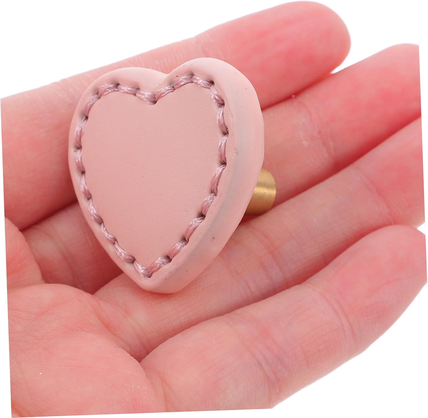 2pcs Heart Dresser Knobs Brass PU Handles for Cupboard Drawers