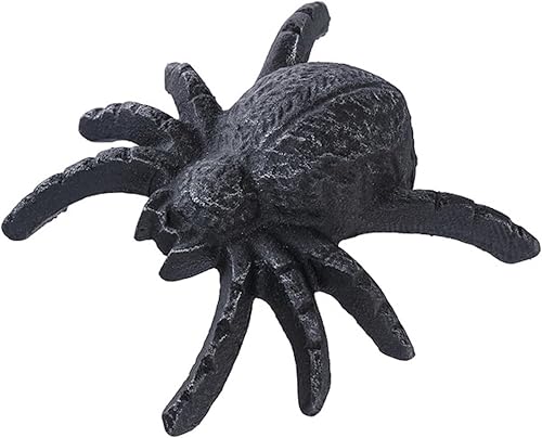 The Bridge Collection Figura de araña de metal negro, decoración de Halloween para temporada espeluznante, decoración de araña de hierro fundido