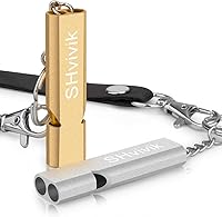 SHvivik 2-Pack Super Loud 120dB Emergency Survival Whistles with Lanyard - Double Tube Pea-Less for Hiking Camping Boating