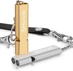Emergency Whistle, 2PCS Premium Safety Survival Whistles with Lanyard Keychain,