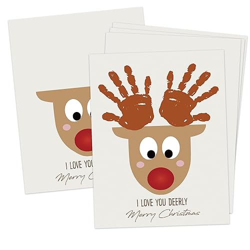 Merry Christmas Handprint Art Craft Kits, 10-Pack 8.5x11 Inch I