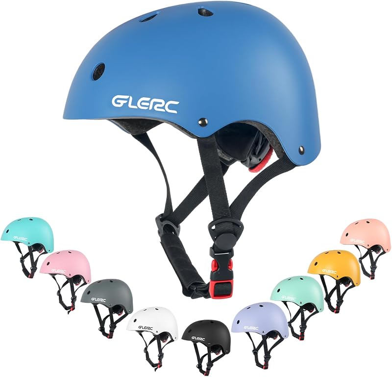Cască pentru copii Glerc pentru bicicletă, skateboard, trotinetă, cu circumferință reglabilă, disponibilă în mai multe culori, pentru băieți și fete